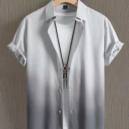 Men’s Gradient 3D Print Short Sleeve Shirt