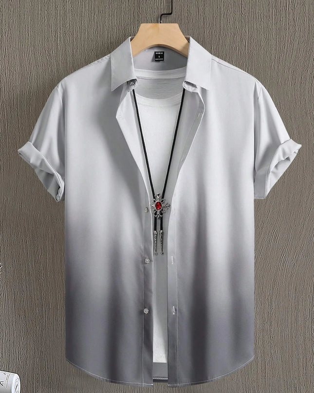Men’s Gradient 3D Print Short Sleeve Shirt