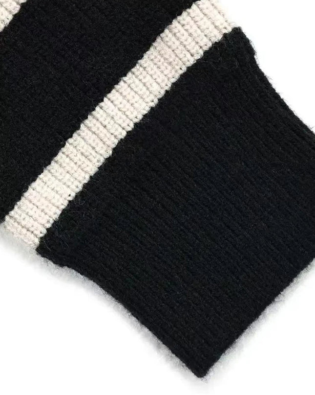 Men’s Striped Semi-Zip Knit Sweater