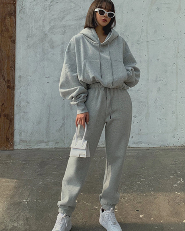 Women’s Fleece Tracksuit Set – Soft Hoodie & Jogger Pants for Cozy Style