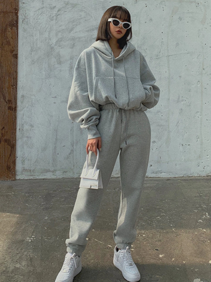 Women’s Fleece Tracksuit Set – Soft Hoodie & Jogger Pants for Cozy Style-HighTouch