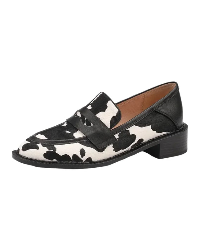 Slip-On Moccasins with Block Heel