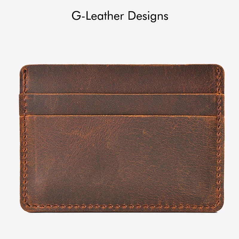Vintage Crazy Horse Leather Card Holder