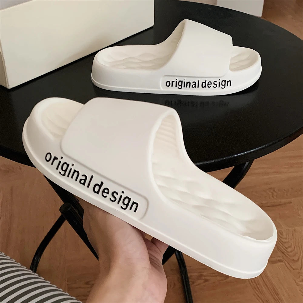 Women’s Simple Beach Sandals Summer Slip-On Flat Shoes-HighTouch