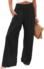 Comfort & Style – Cotton Pull-On Casual Pants for Women-HighTouch