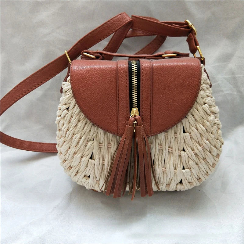 Small Fresh Straw Crossbody Bag – Lightweight Purse-HighTouch