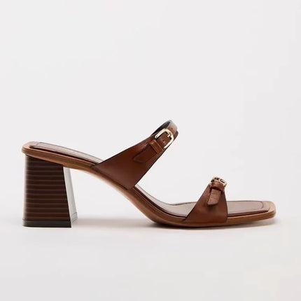 Bow-Decorated Roman Sandals