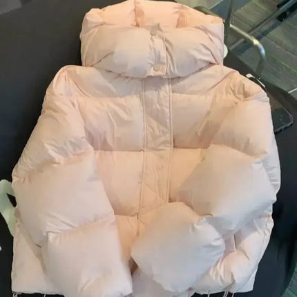 Warm Cotton Hooded Short Jacket for Women
