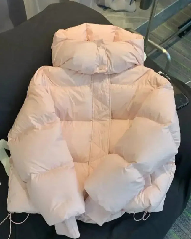 Warm Cotton Hooded Short Jacket for Women