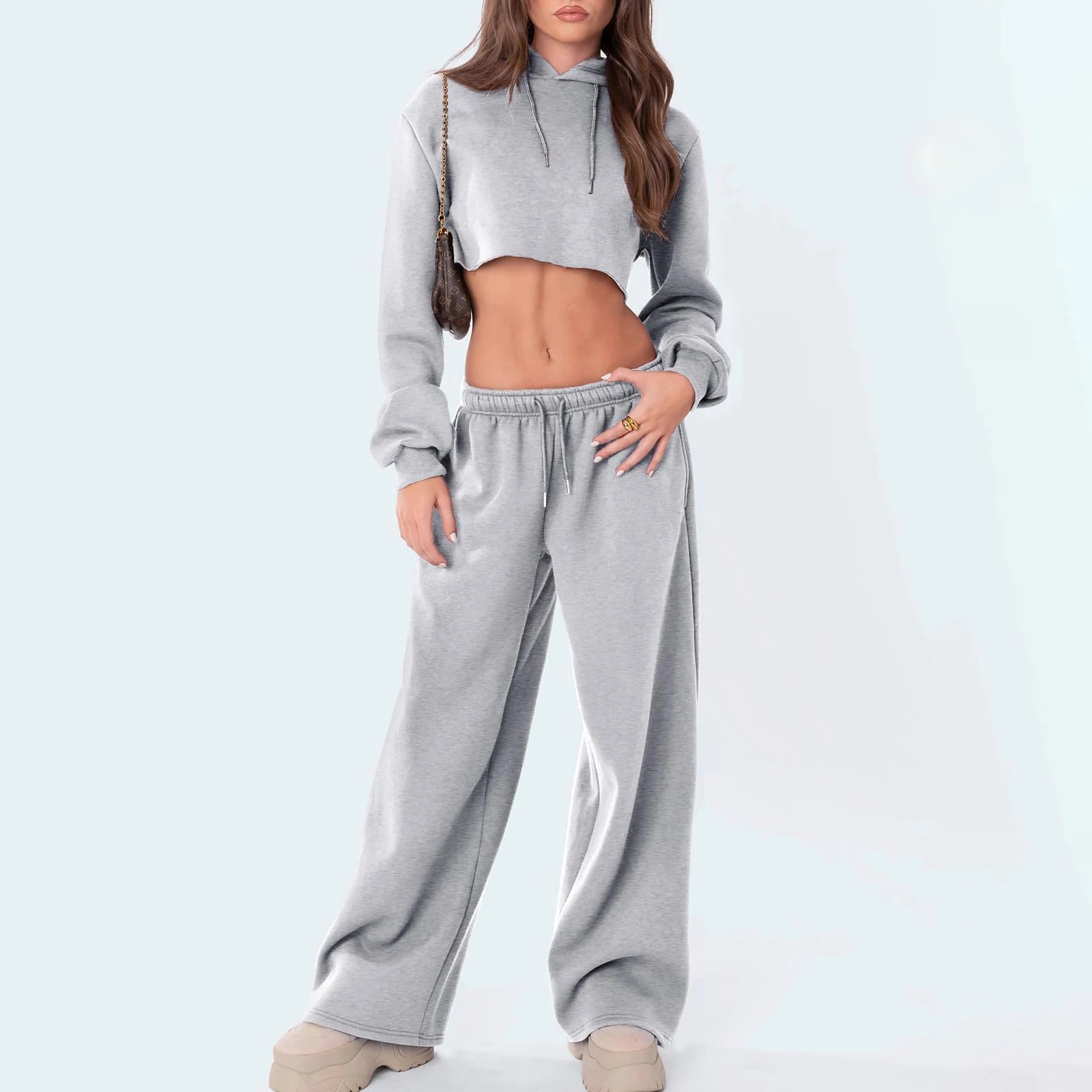High-Waist Drawstring Wide-Leg Joggers – Casual Streetwear Comfort