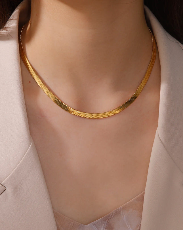 Gold Colour Stainless Steel Snake Chain Necklace