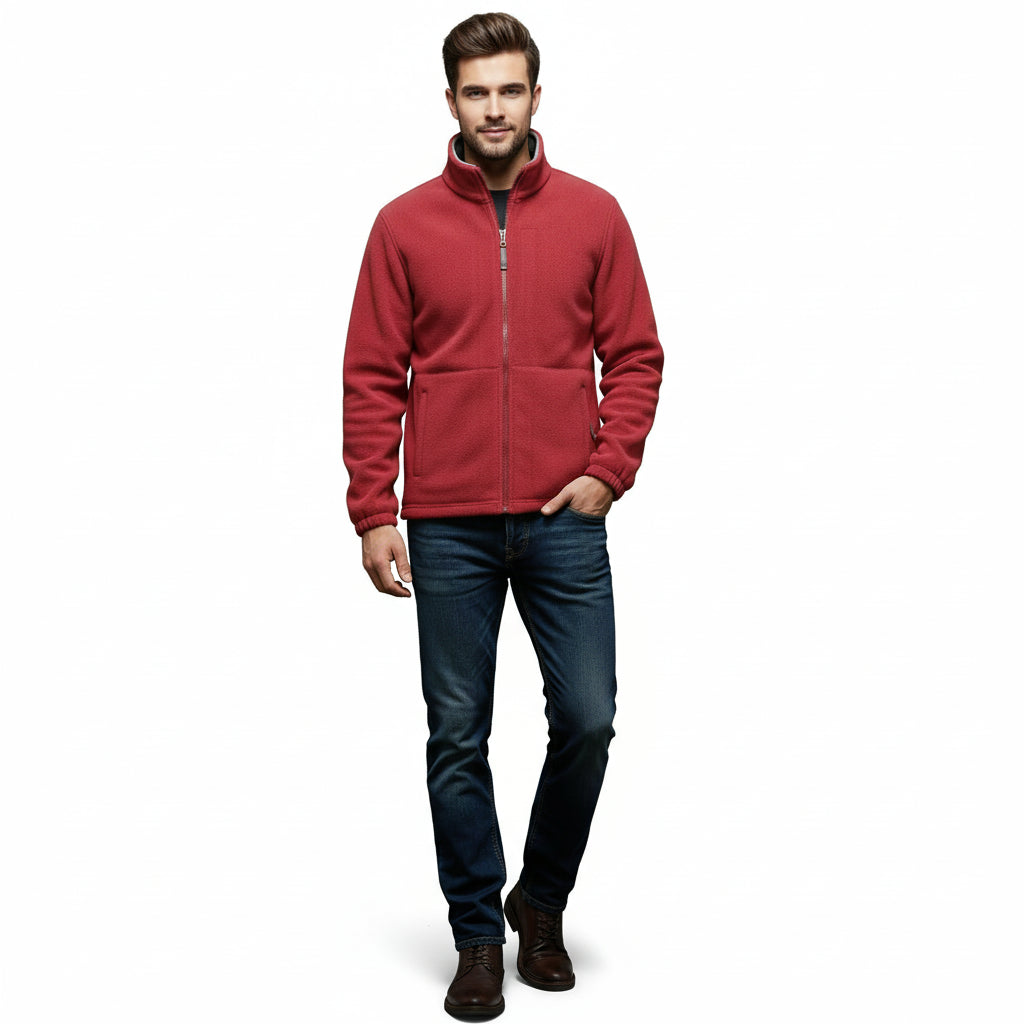 Men’s Thick Fleece Winter Jacket – Double-Pocket Hiking & Ski Outerwear-HighTouch