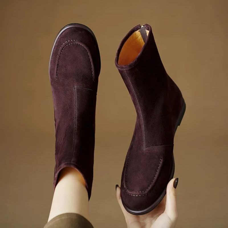 Premium Sheep Suede Chelsea Ankle Boots