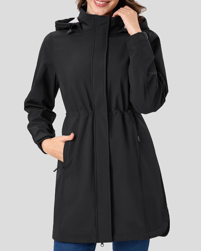 Waterproof Long Hooded Softshell Parka Women