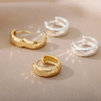 Gold Colour | Silver Stainless Steel Small Hoop Earrings-HighTouch