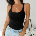 Sexy Round Neck Solid Top T-Shirt Women Inner Outer Wear-HighTouch