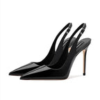 Metallic Strappy Stiletto Sandals – Glamour & Shine-HighTouch