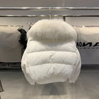 Short White Duck Down Parka Women-HighTouch