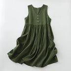 Signature Cotton Linen Midi Dress