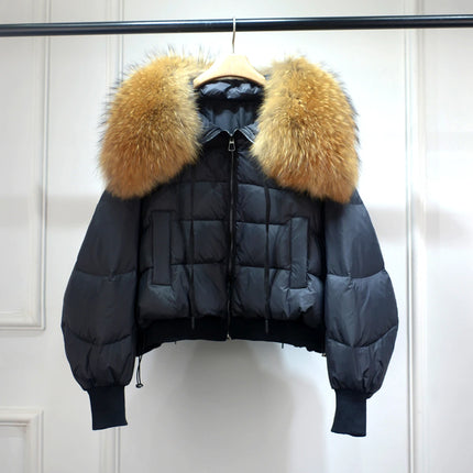 Short White Duck Down Parka Women