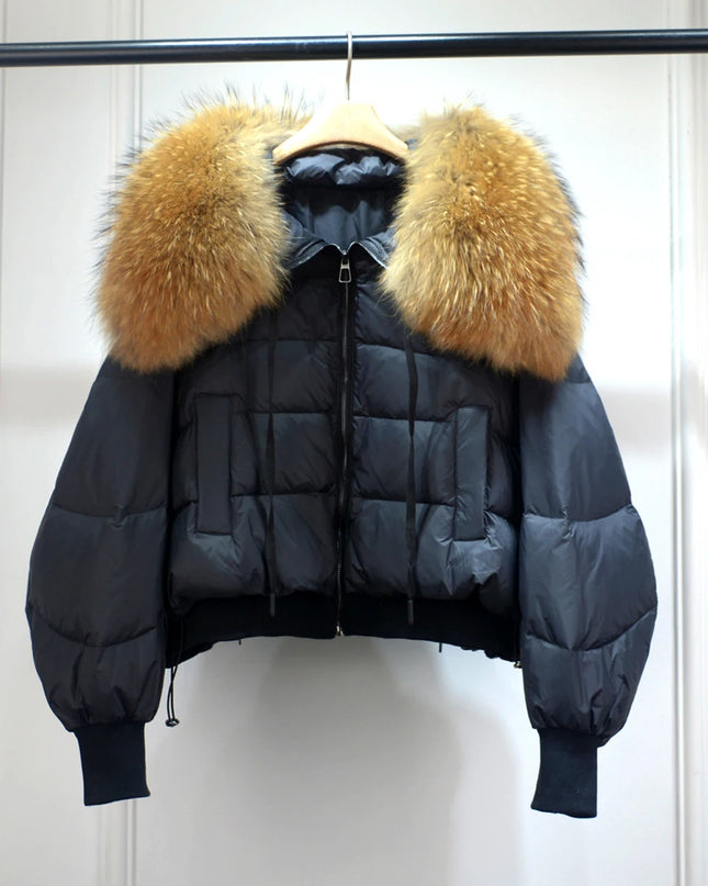 Short White Duck Down Parka Women