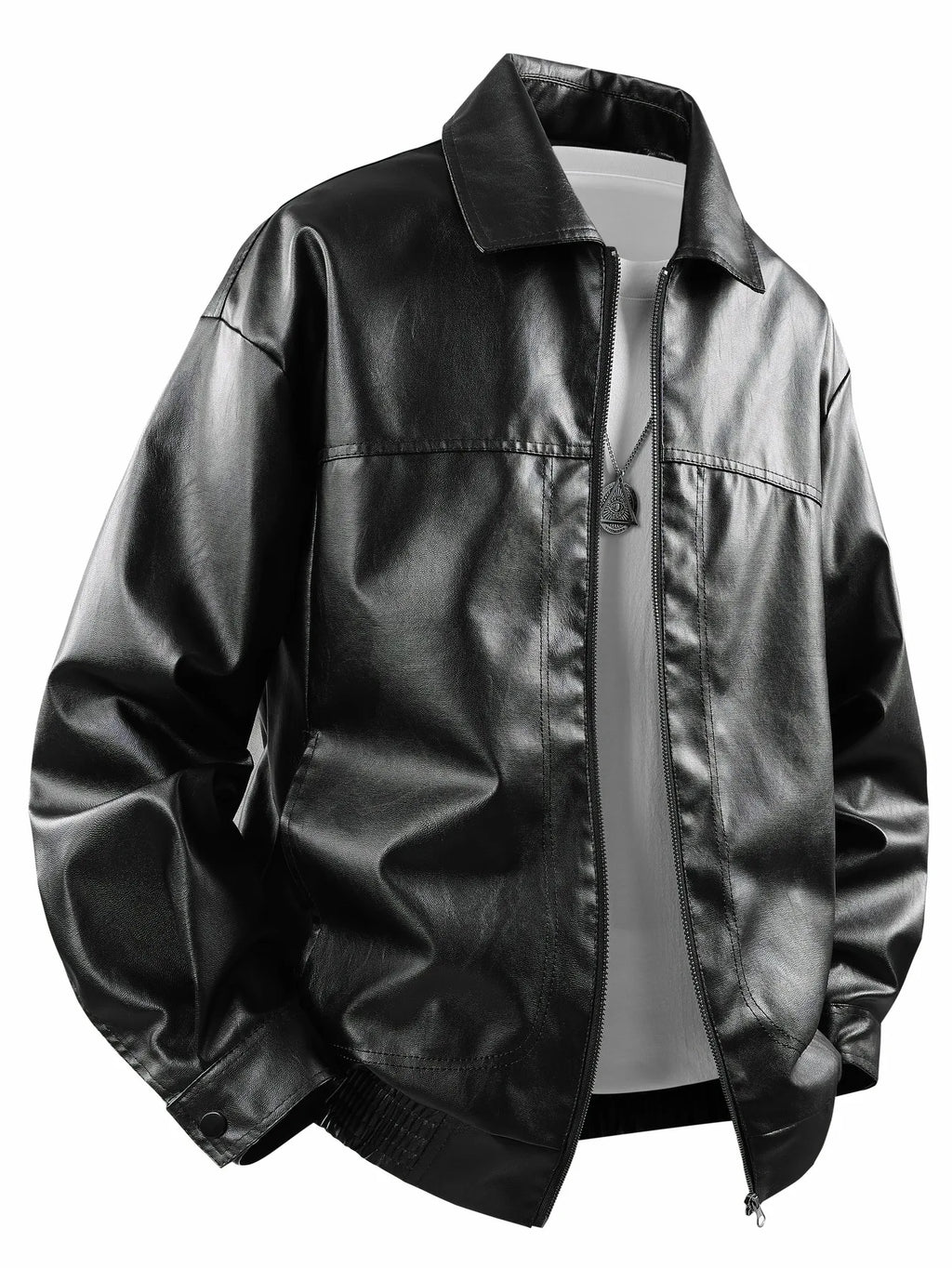 Men’s Lapel Leather Jacket