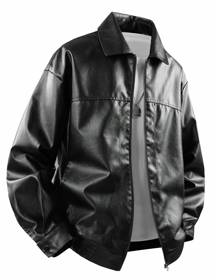 Men’s Lapel Leather Jacket-HighTouch
