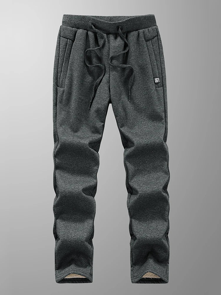 Men’s Fleece-Lined Joggers with Zip Pockets-HighTouch