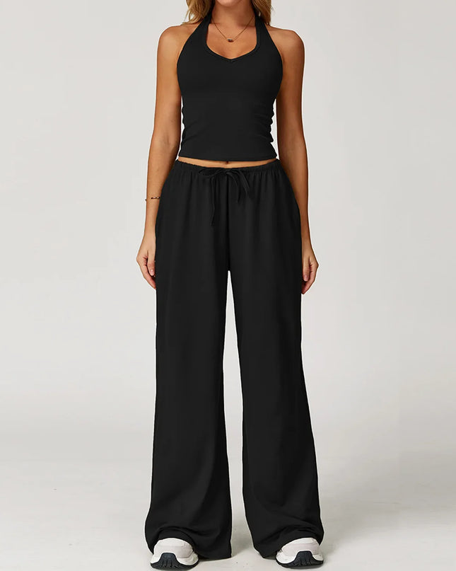 Women’s Hollow-Back Tank & High-Waist Drawstring Pants