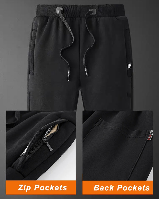 Men’s Fleece-Lined Joggers with Zip Pockets