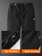 Men’s Fleece-Lined Joggers with Zip Pockets-HighTouch