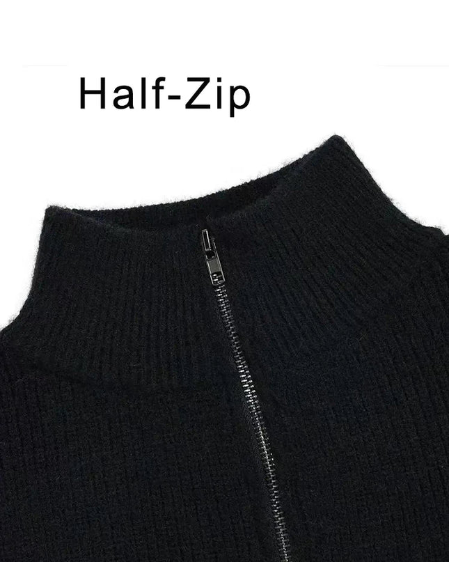 Men’s Striped Semi-Zip Knit Sweater