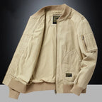 Unisex Vintage Cotton Loose-Fit Bomber Jacket – Lightweight Streetwear-HighTouch