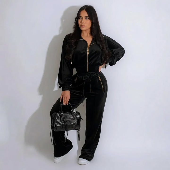 Women’s Velvet 2-Piece Tracksuit-HighTouch