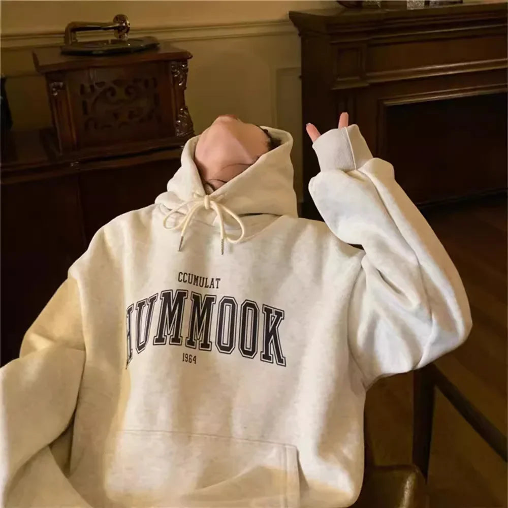 Oversize 3D Sound-Detail Hoodie – Retro Lazy-Style Streetwear for Fall/Winter