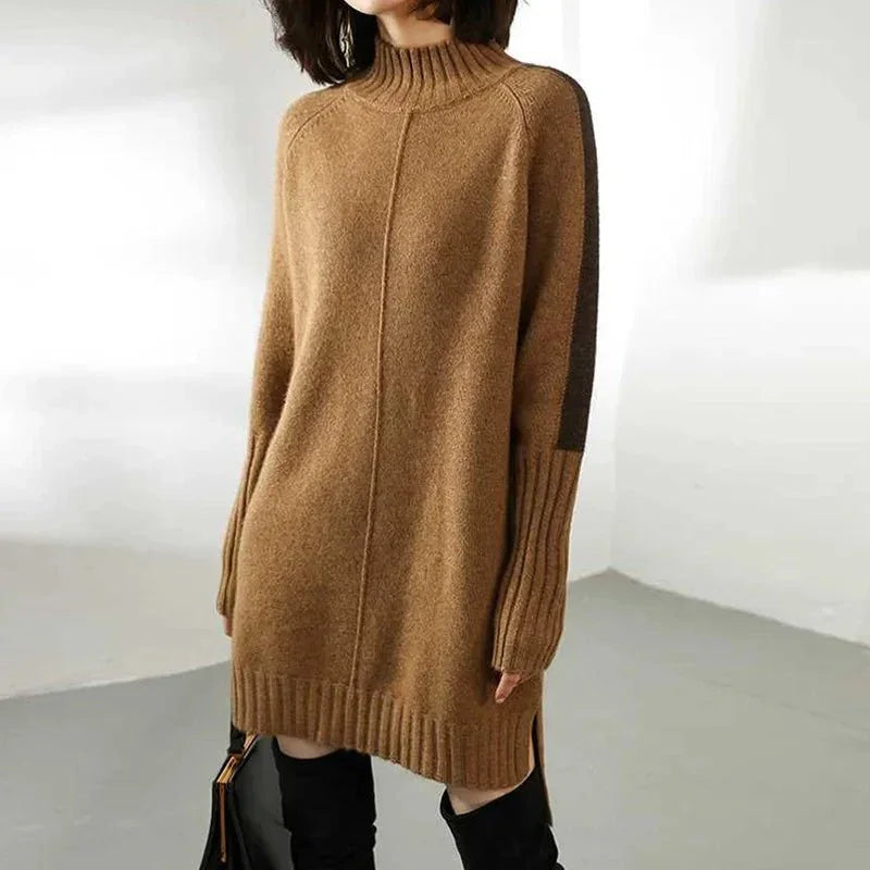 Women’s Oversized Turtleneck Sweater Dress for Winter