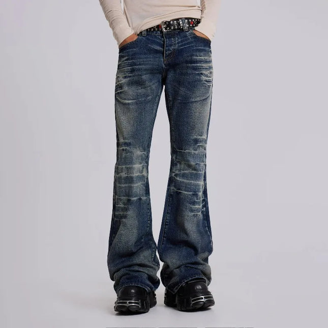 Y2K Vintage Flared Bootcut Jeans – Mid-Blue