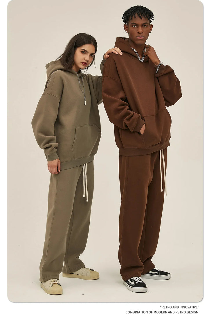 Men’s Plush Hoodie & Wide Leg Joggers-HighTouch
