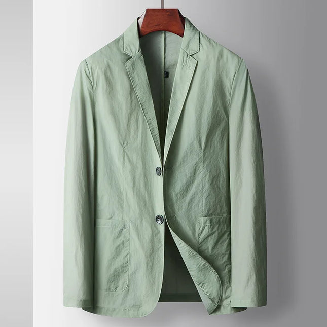 Men’s Single‑Breasted Turn‑Down Collar Blazer – Business Casual Tailored Coat