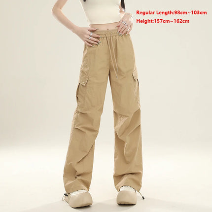 Women’s Summer Wide‑Leg Paratrooper Pants – Lightweight Casual Cargo Trousers