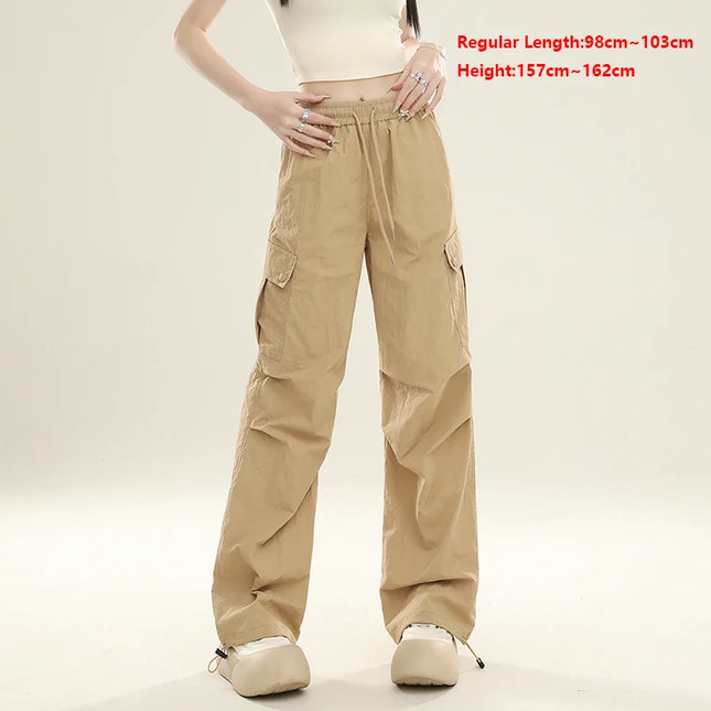 Women’s Summer Wide‑Leg Paratrooper Pants – Lightweight Casual Cargo Trousers