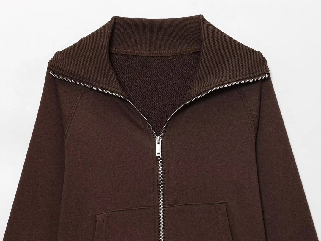 Women’s Fleece Jacket & High-Waisted Flared Pants – Autumn Set-HighTouch