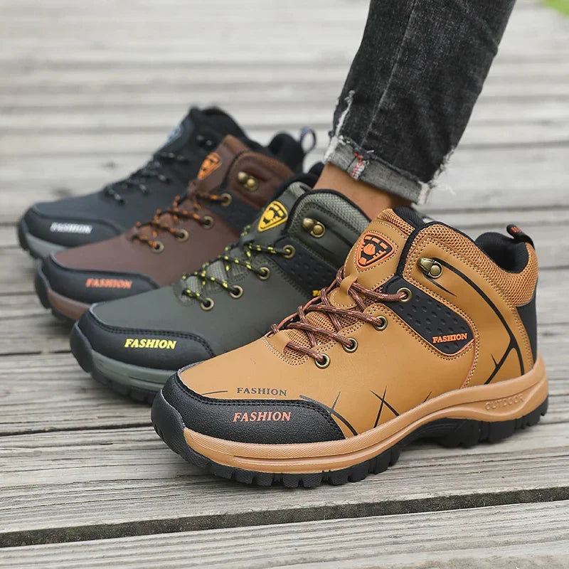 Men's Waterproof Orthopedic Hiking Boots - Arch Support Trail Shoes