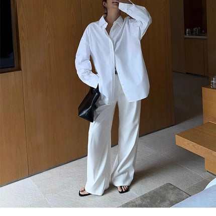 High-Waisted Wide-Leg Suit Pants – Multicolor Office Trousers for Women