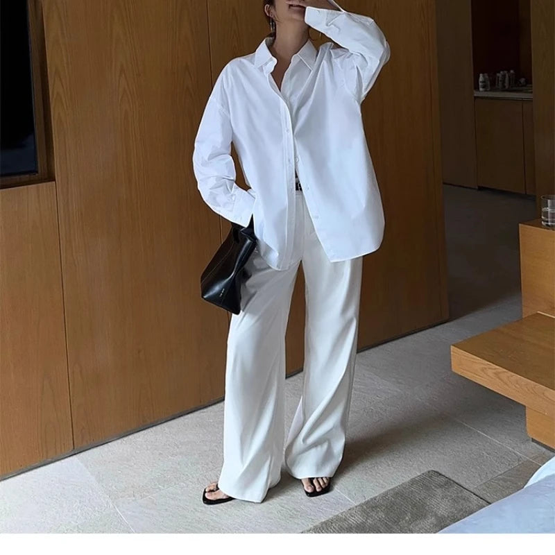 High-Waisted Wide-Leg Suit Pants – Multicolor Office Trousers for Women-HighTouch