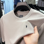 Premium Embroidered Cotton Crew-Neck Tee – High-End Casual Summer Style-HighTouch