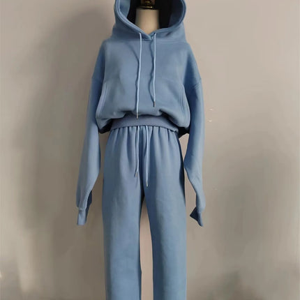 Women’s Fleece Tracksuit Set – Soft Hoodie & Jogger Pants for Cozy Style