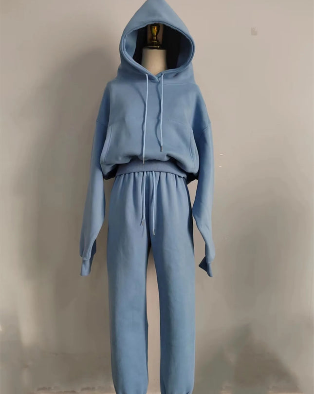 Women’s Fleece Tracksuit Set – Soft Hoodie & Jogger Pants for Cozy Style