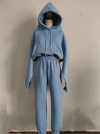 Women’s Fleece Tracksuit Set – Soft Hoodie & Jogger Pants for Cozy Style-HighTouch