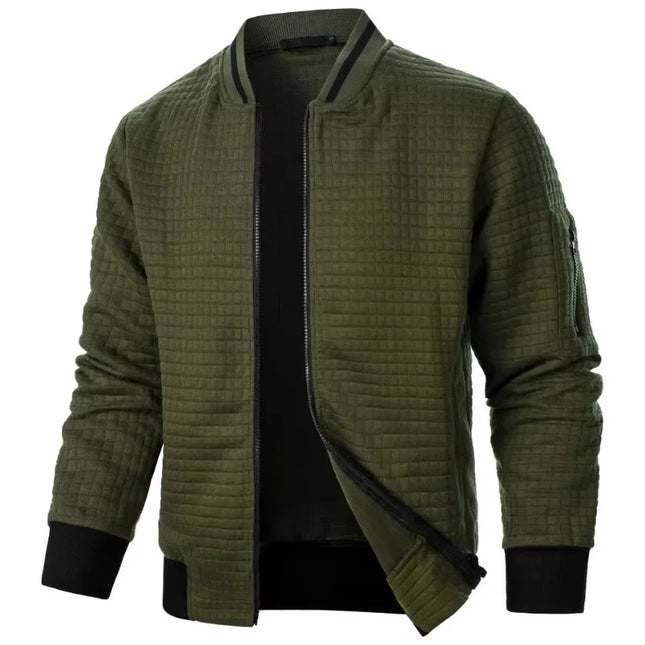 Men’s Solid Baseball Zipper Jacket